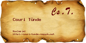 Csuri Tünde névjegykártya
